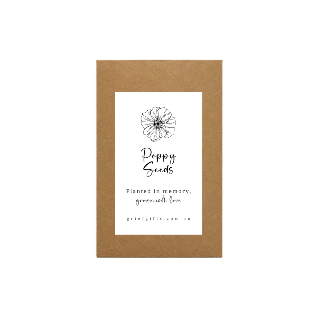Poppy Seeds - White Kraft Brown | Grief Gifts Australia 