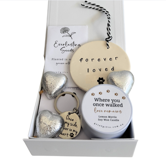 Forever Loved Pet Loss White Sympathy Keepsake Gift Box