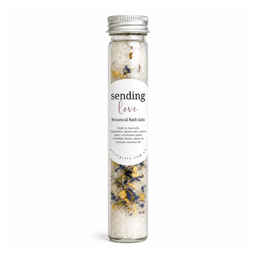 Sending Love Bath Salts in Glass Tube | Grief Gifts Australia