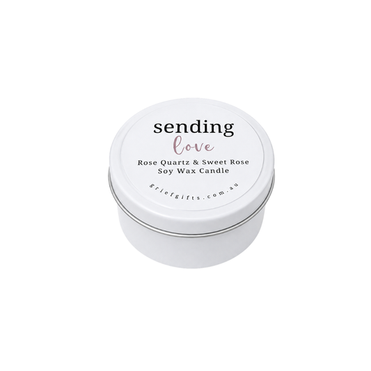 Sending Love Rose Quartz & Sweet Rose Soy Wax Candle 