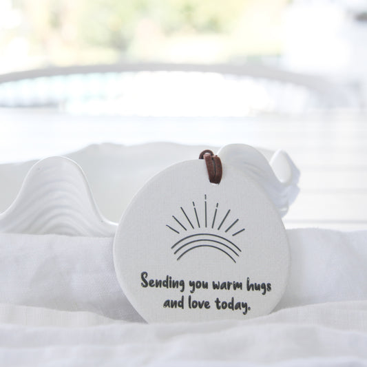 Sending You Warm Hugs Ceramic Message| Sympathy Gifts Perth 