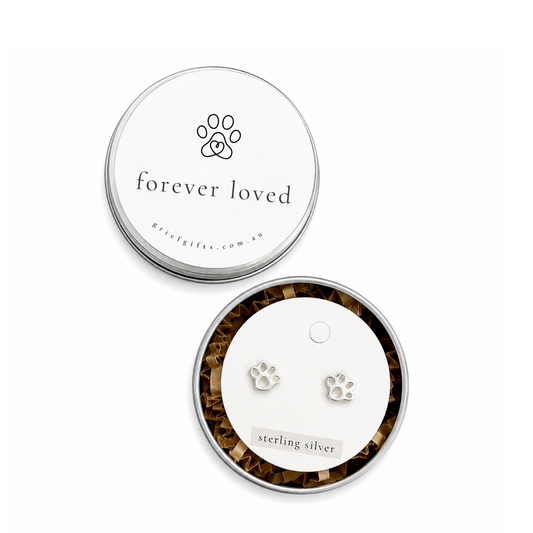 Sterling Silver Paw Print Earrings - Forever Loved
