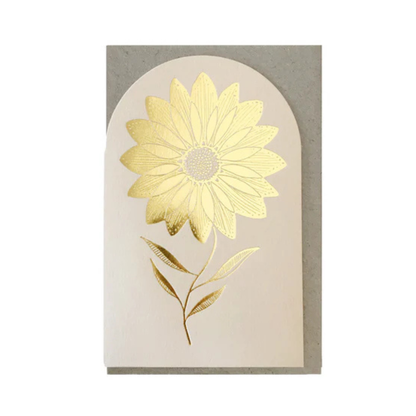 Sunflower Sympathy Gift Card - Cream Foil  | Grief Gifts Australia 