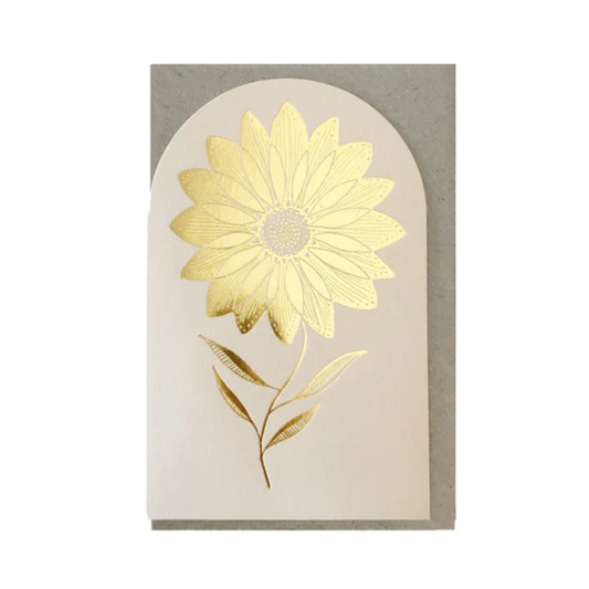 Sunflower Sympathy Gift Card - Cream Foil  | Grief Gifts Australia 