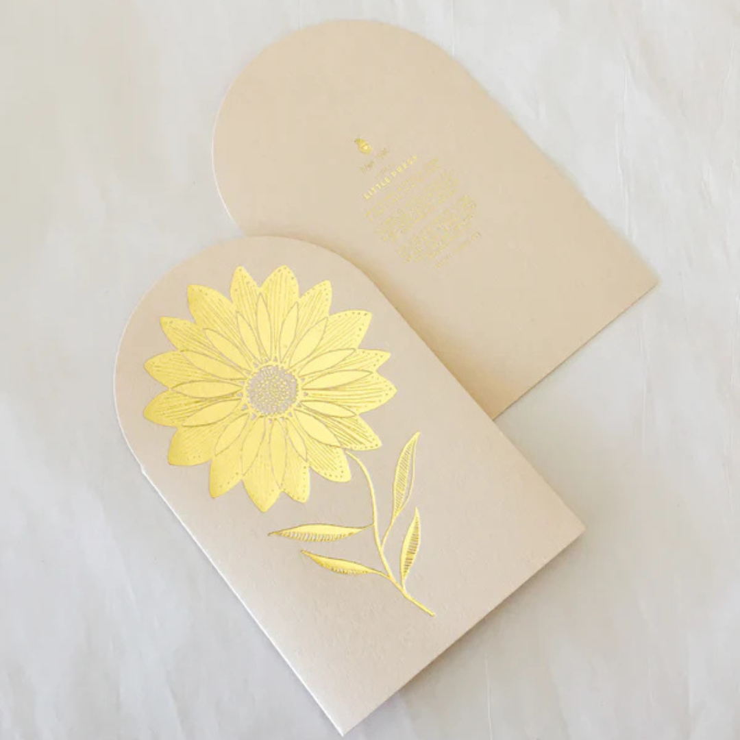 Sunflower Sympathy Gift Card - Cream | The Little Press