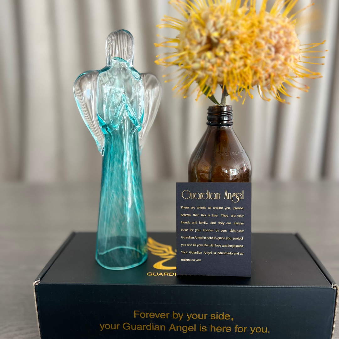 Teal Glass Guardian Angels | Sympathy Gifts Australia | Grief Gifts Australia