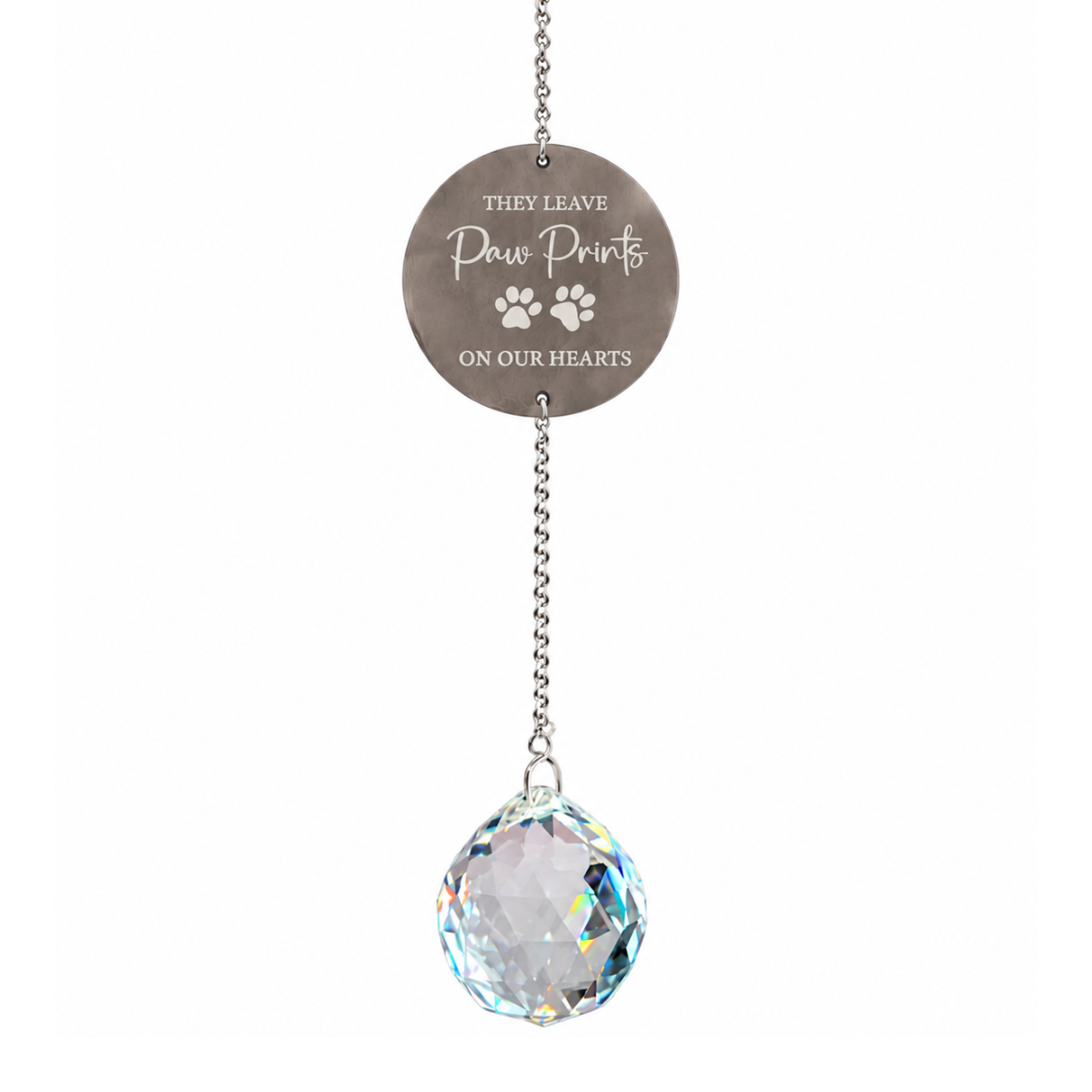 They Leave Paw Prints on Our Hearts Suncatcher | Pet Loss Suncatcher | Grief Gifts 