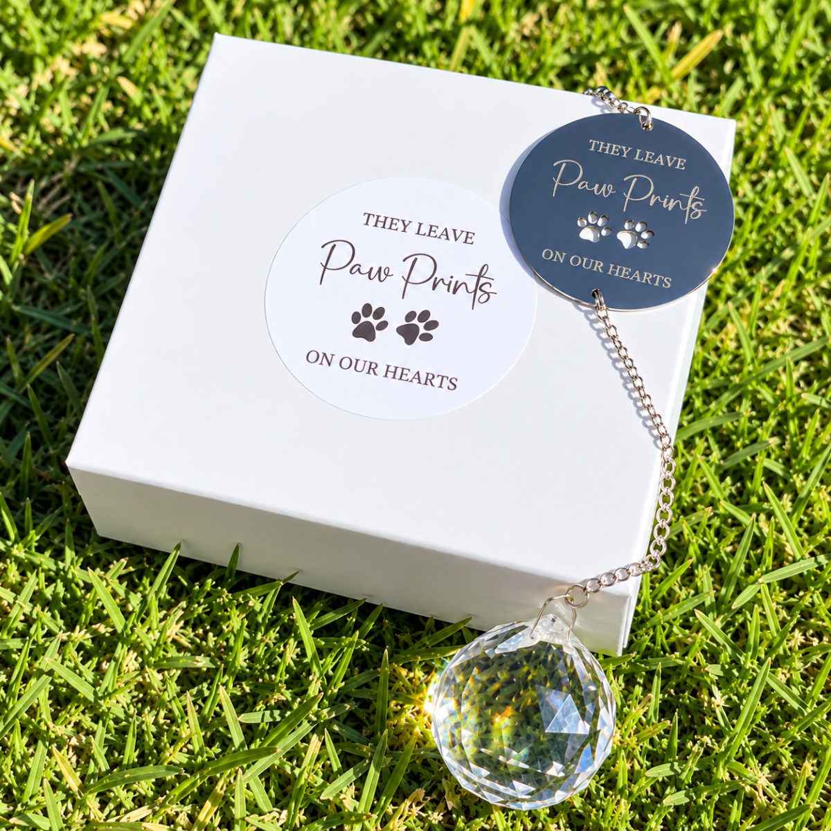 They Leave Paw Prints on Our Hearts Suncatcher | Pet Loss Suncatcher | Grief Gifts Perth