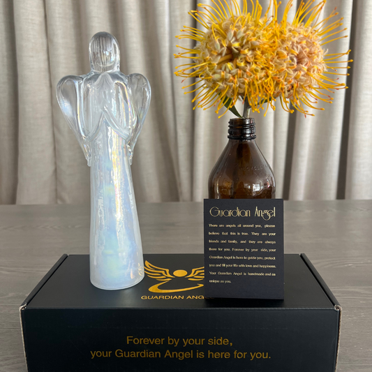 White Glass Guardian Angel | Sympathy Gifts Australia | Grief Gifts Perth